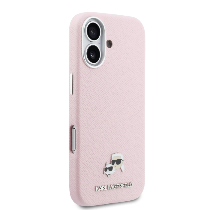 Husa iPhone 17, Karl Lagerfeld PU Karl and Choupette Heads Pins MagSafe, Pink [4]