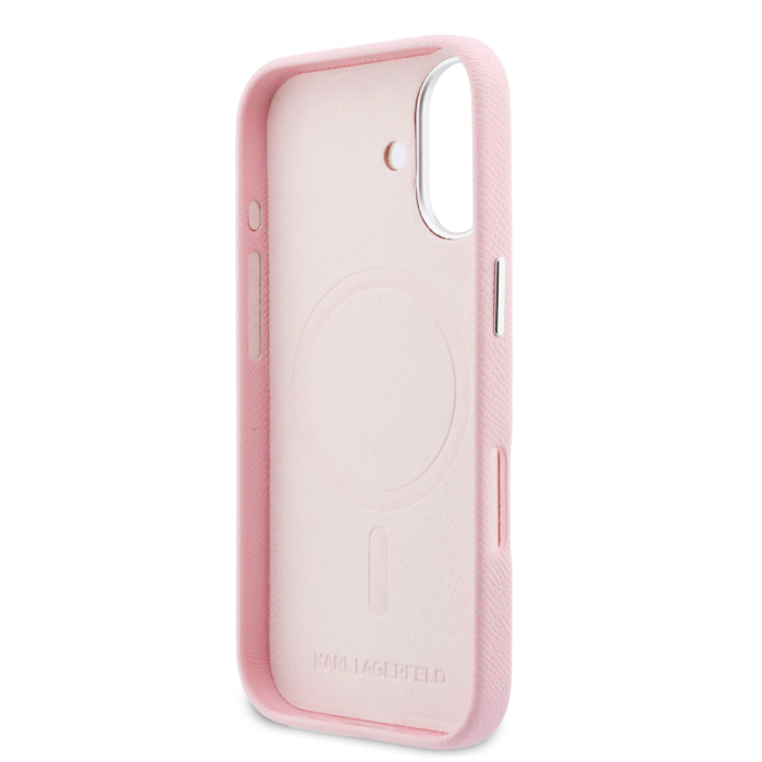 Husa iPhone 17, Karl Lagerfeld PU Karl and Choupette Heads Pins MagSafe, Pink [3]