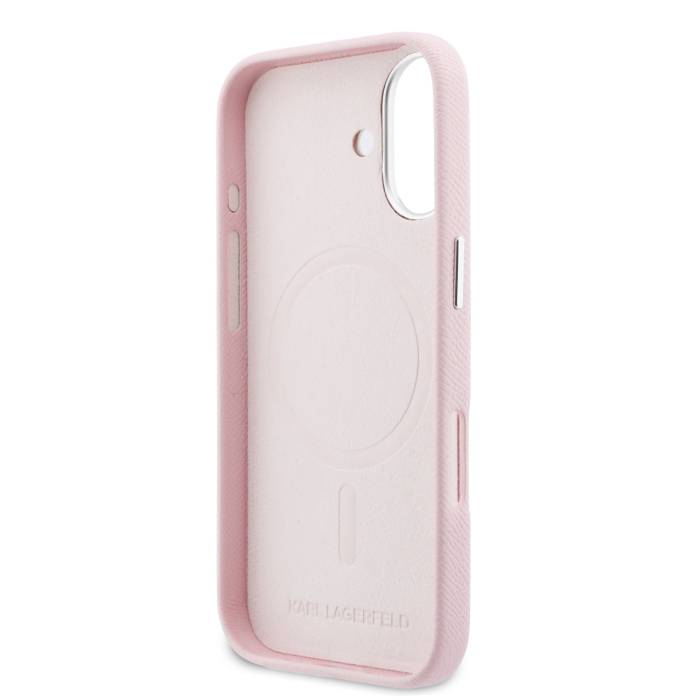 Husa iPhone 17, Karl Lagerfeld PU Karl and Choupette Heads Pins MagSafe, Pink [6]