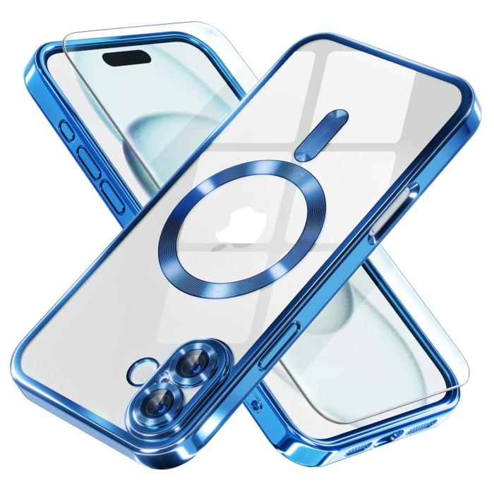 Husa iPhone 17 , Luxury MagSafe Anti-Shock cu Protectie Lentile Camera, Blue [1]
