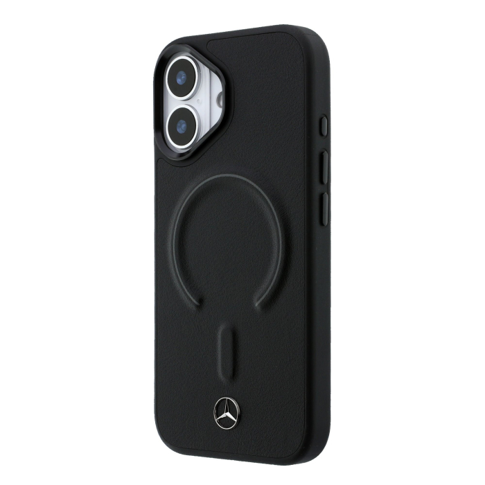 Husa iPhone 17, Mercedes PU Leather 3D MagSafe, Black [3]