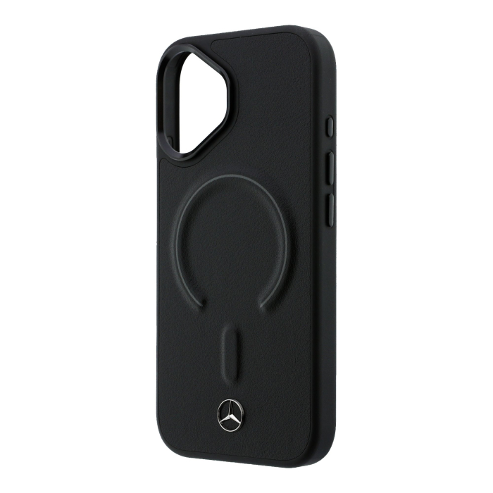 Husa iPhone 17, Mercedes PU Leather 3D MagSafe, Black [5]