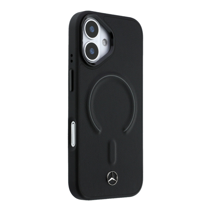 Husa iPhone 17, Mercedes PU Leather 3D MagSafe, Black [4]