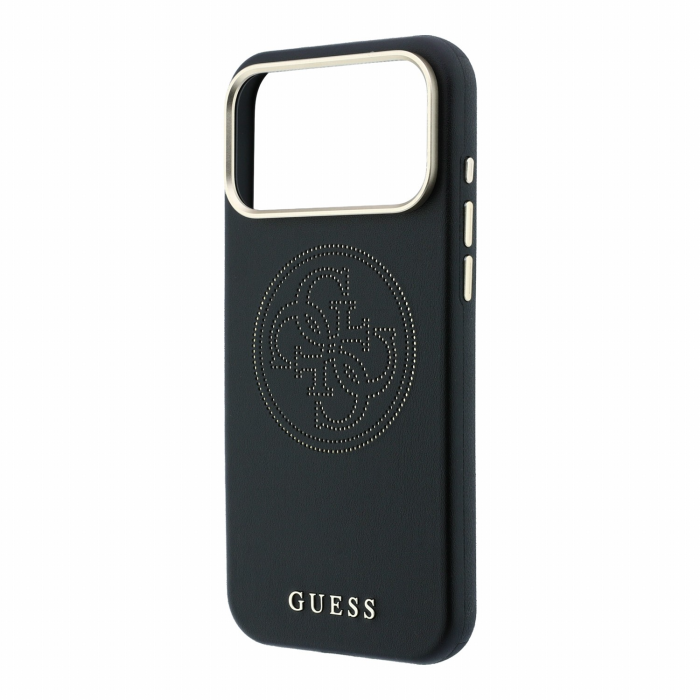 Husa iPhone 17 Pro/ 18 Pro, Guess PU Semi Wrap Perforated 4G Logo MagSafe, Black [6]