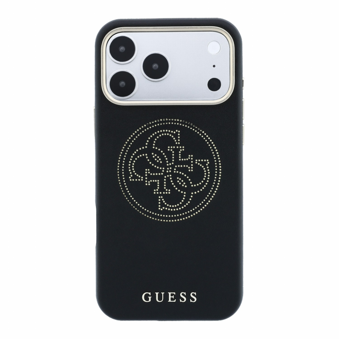 Husa iPhone 17 Pro/ 18 Pro, Guess PU Semi Wrap Perforated 4G Logo MagSafe, Black [2]