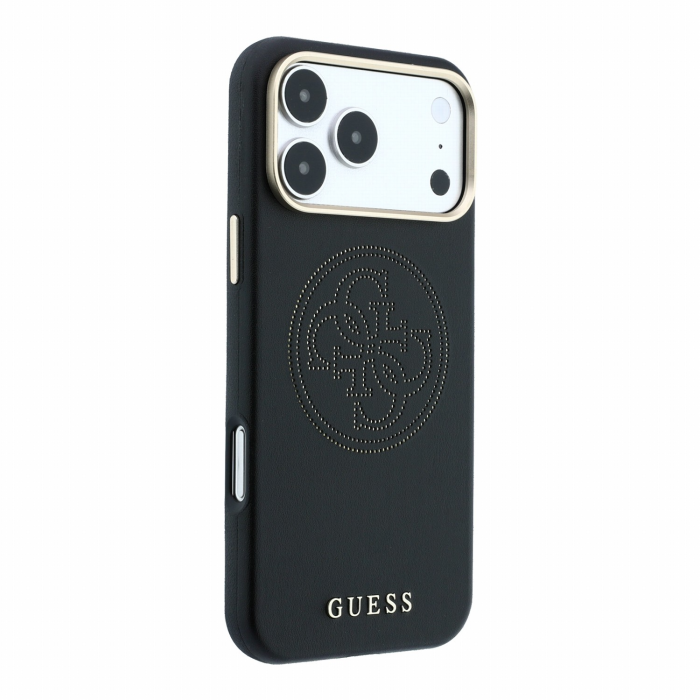 Husa iPhone 17 Pro/ 18 Pro, Guess PU Semi Wrap Perforated 4G Logo MagSafe, Black [3]