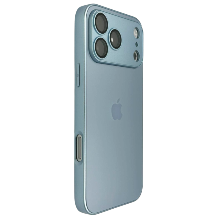 Husa iPhone 17 Pro, AG Glass MagSafe, Sticla si Silicon cu Protectie Lentile Camera, Baby Blue - Mat [3]
