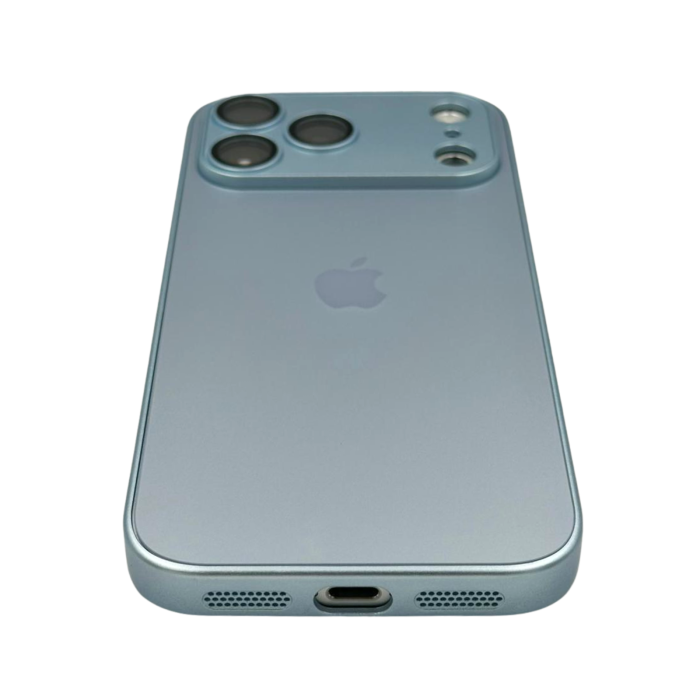 Husa iPhone 17 Pro Max, AG Glass MagSafe, Sticla si Silicon cu Protectie Lentile Camera, Baby Blue - Mat [4]