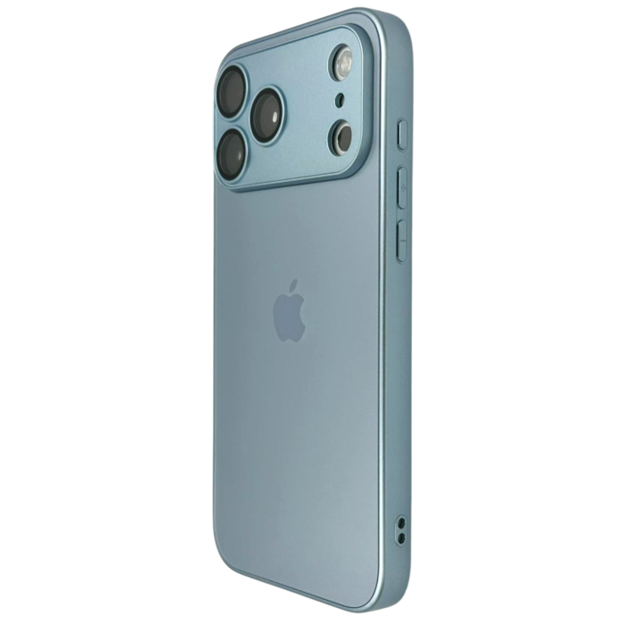 Husa iPhone 17 Pro Max, AG Glass MagSafe, Sticla si Silicon cu Protectie Lentile Camera, Baby Blue - Mat [2]