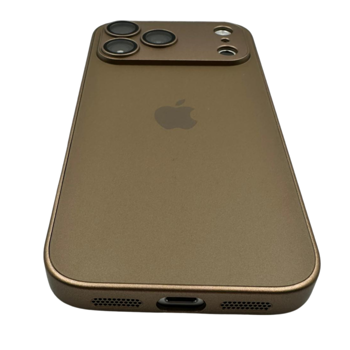 Husa iPhone 17 Pro, AG Glass MagSafe, Sticla si Silicon cu Protectie Lentile Camera, Titan Gold - Mat [4]