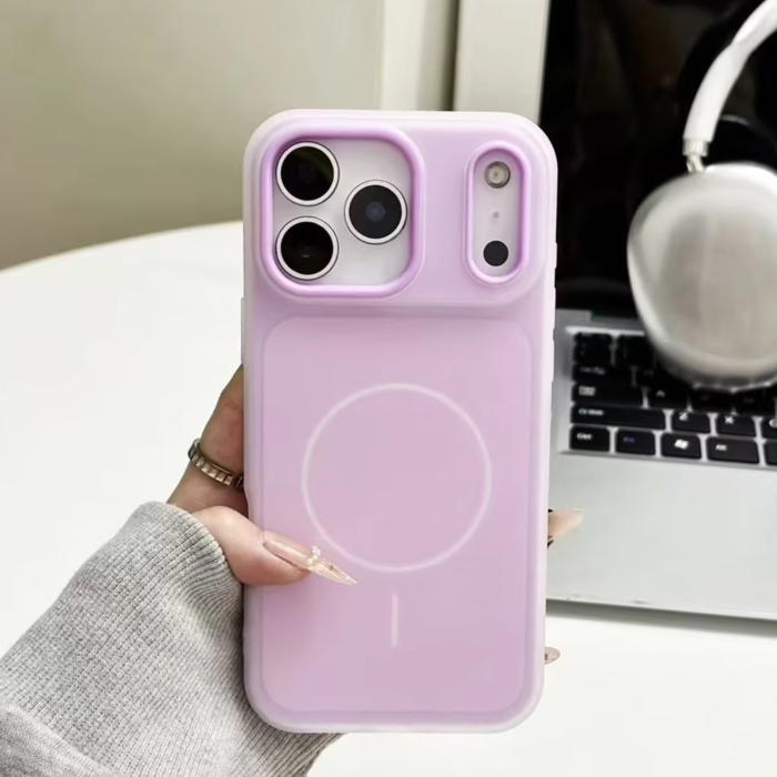 Husa iPhone 17 Pro, Anti-Scratch Protective Back Cover 2-in-1 Matte Pure Color, MagSafe, Purple [2]