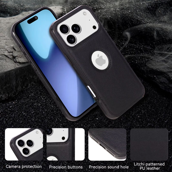 Husa iPhone 16E/ 17E, Business din Piele, Black [6]