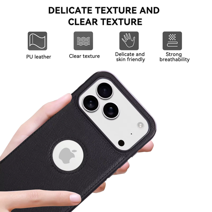 Husa iPhone 17 Pro, Business din Piele, Black [9]