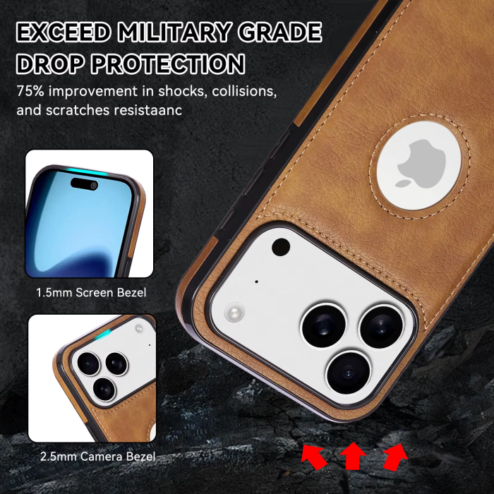 Husa iPhone 16E/ 17E, Business din Piele, Brown [5]