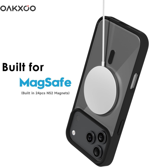 Husa iPhone 17 Pro, Crystal Clear MagSafe, Black [5]