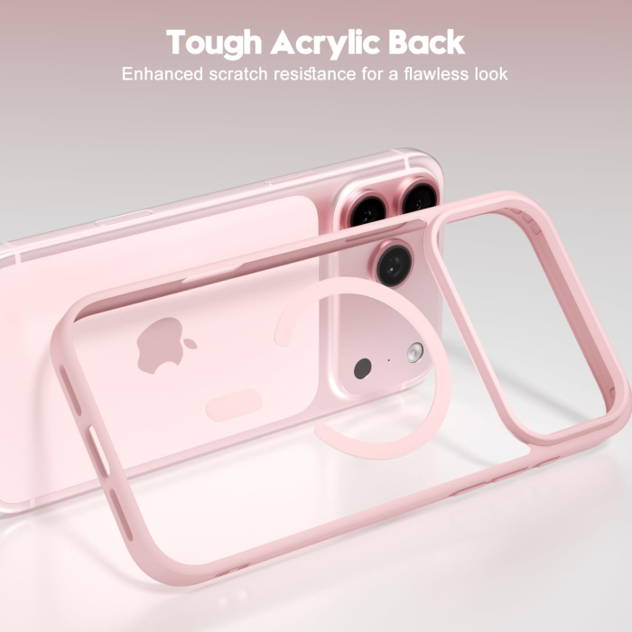 Husa iPhone 17 Pro Max, Crystal Clear MagSafe, Pink [2]