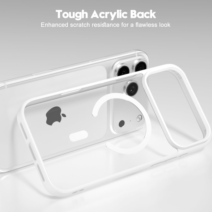 Husa iPhone 17 Pro Max, Crystal Clear MagSafe, White [2]