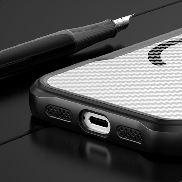 Husă iPhone 17 Pro Max, Defender Carbon MagSafe, Protecție Anti-Șoc, Black [4]