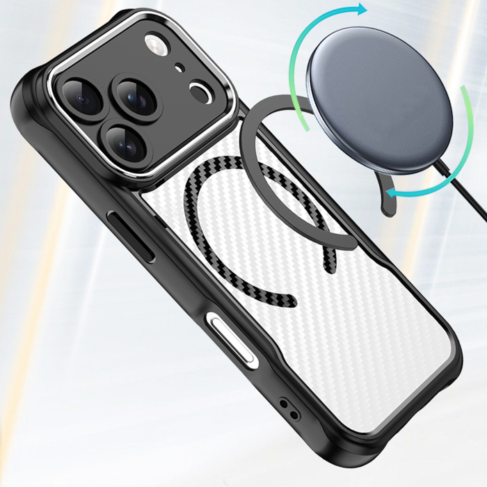 Husă iPhone 17 Pro, Defender Carbon MagSafe, Protecție Anti-Șoc, Blue [3]