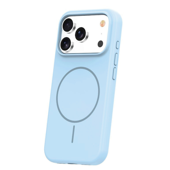 Husa iPhone 17 Pro Max din Silicon cu Microfibra la Interior si MagSafe, Baby Blue [2]