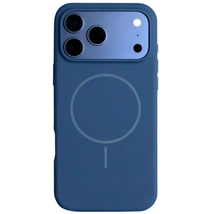 Husa iPhone 17 Pro Max din Silicon cu Microfibra la Interior si MagSafe, Blue [2]