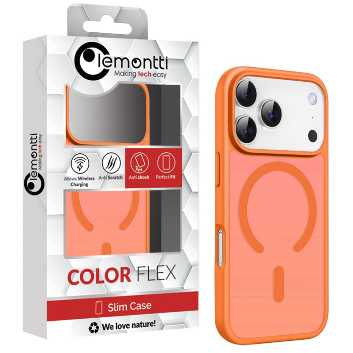 Husa iPhone 17 Pro, EliteGuard Magsafe Lemontti, Portocaliu [2]