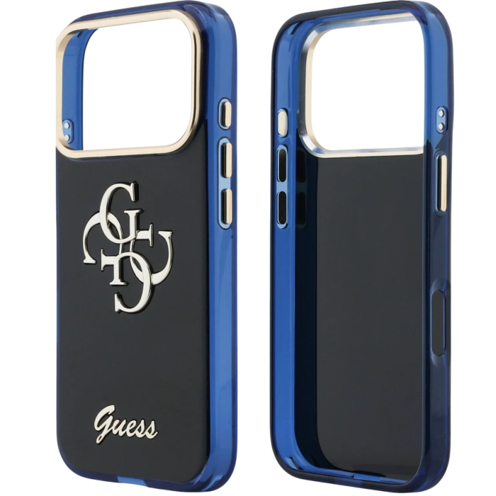 Husă iPhone 17 Pro Guess IML 4G Script Metal Logo, Blue [2]