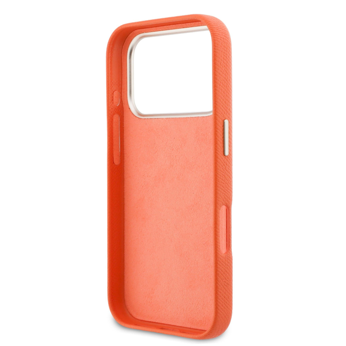 Husa iPhone 17 Pro, Guess PU Grained 4G Resin Metal Logo, Orange [6]