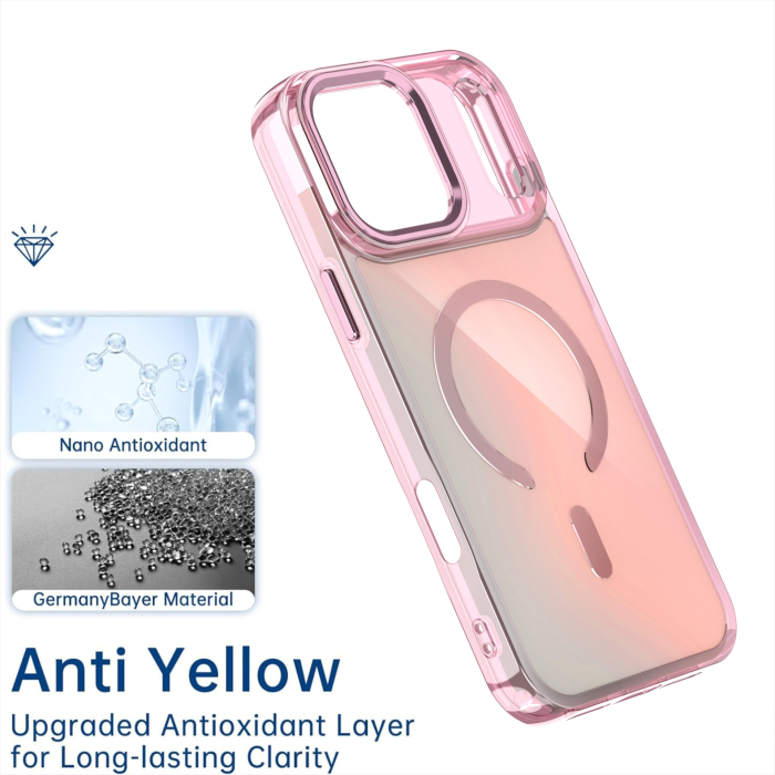 Husa iPhone 17 Pro, Hard PC MagSafe, ShockProof, Colorful Gradient, Pink [2]
