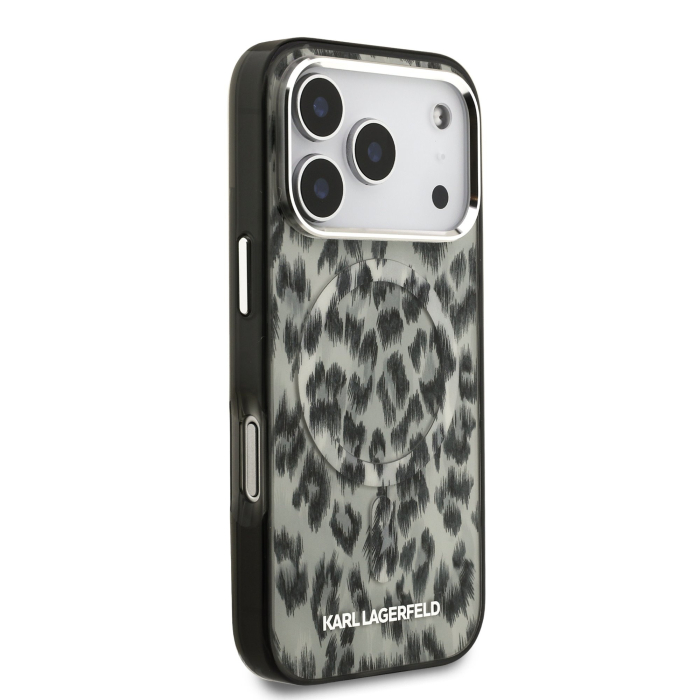 Husa iPhone 17 Pro, Karl Lagerfeld IML Leopard MagSafe, Brown [3]