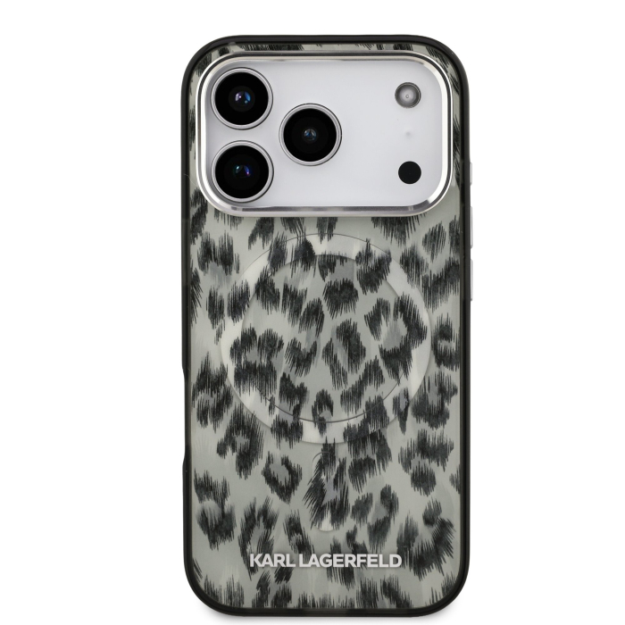 Husa iPhone 17 Pro, Karl Lagerfeld IML Leopard MagSafe, Brown [2]