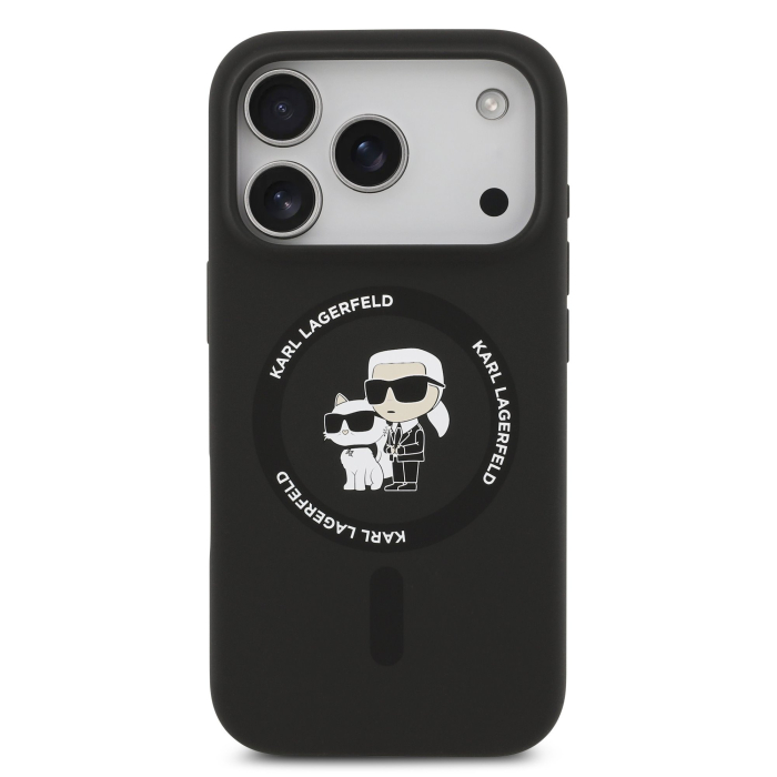 Husa iPhone 17 Pro Max, Karl Lagerfeld Liquid Silicone Karl and Choupette MagSafe, Black [2]