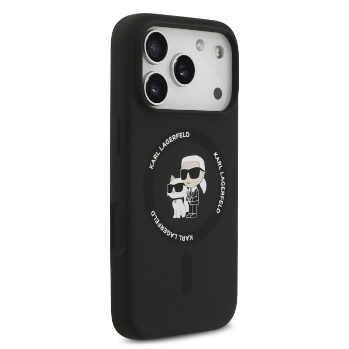 Husa iPhone 17 Pro Max, Karl Lagerfeld Liquid Silicone Karl and Choupette MagSafe, Black [4]