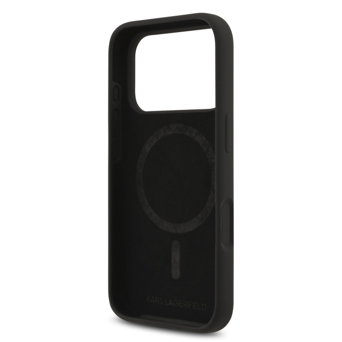 Husa iPhone 17 Pro Max, Karl Lagerfeld Liquid Silicone Karl and Choupette MagSafe, Black [6]