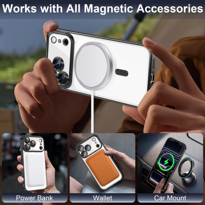 Husa iPhone 17 Pro, Luxury MagSafe, Anti-Shock cu Protectie Lentile Camera, Black [7]