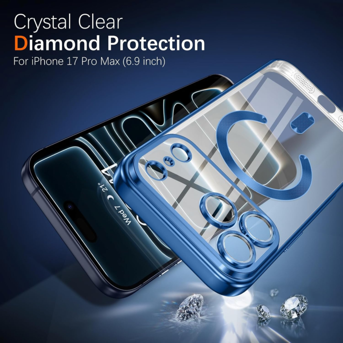Husa iPhone 17 Pro Max, Luxury MagSafe Anti-Shock cu Protectie Lentile Camera, Blue [7]