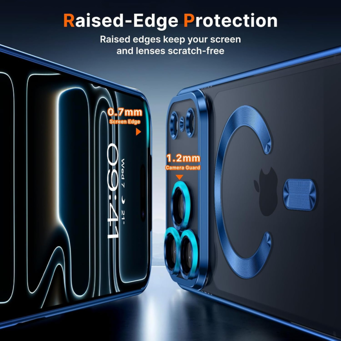 Husa iPhone 17 Pro, Luxury MagSafe Anti-Shock cu Protectie Lentile Camera, Blue [5]
