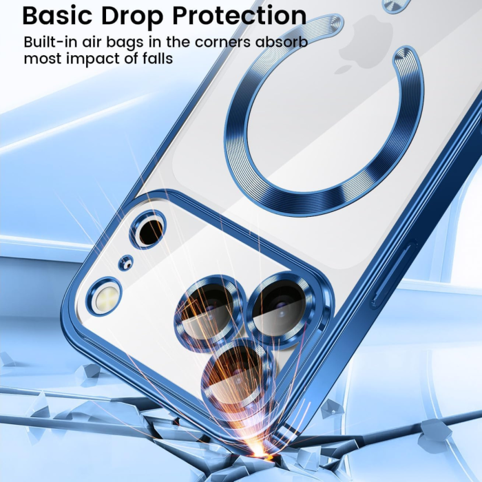 Husa iPhone 17 Pro Max, Luxury MagSafe Anti-Shock cu Protectie Lentile Camera, Blue [9]