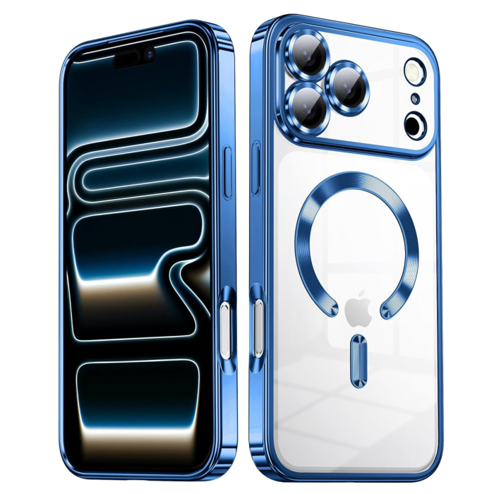 Husa iPhone 17 Pro, Luxury MagSafe Anti-Shock cu Protectie Lentile Camera, Blue [1]