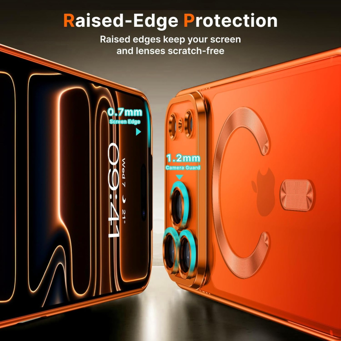 Husa iPhone 17 Pro, Luxury MagSafe Anti-Shock cu Protectie Lentile Camera, Cosmic Orange [5]