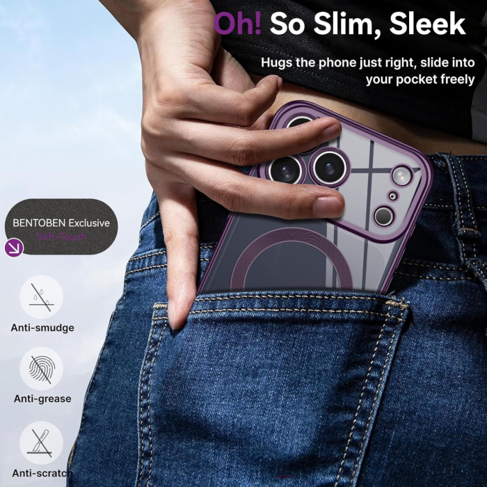 Husa iPhone 17 Pro, Luxury MagSafe cu Protectie Lentile Camera si Anti-Shock, Deep Purple [4]
