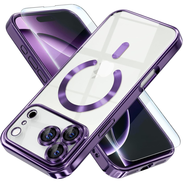 Husa iPhone 17 Pro, Luxury MagSafe cu Protectie Lentile Camera si Anti-Shock, Deep Purple [2]
