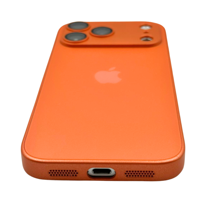 Husa iPhone 17 Pro Max, AG Glass MagSafe, Sticla si Silicon cu Protectie Lentile Camera, Orange - Mat [5]
