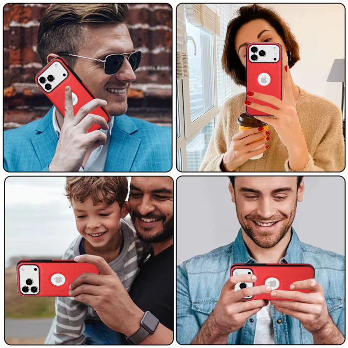 Husa iPhone 16E/ 17E, Business din Piele, Red [3]