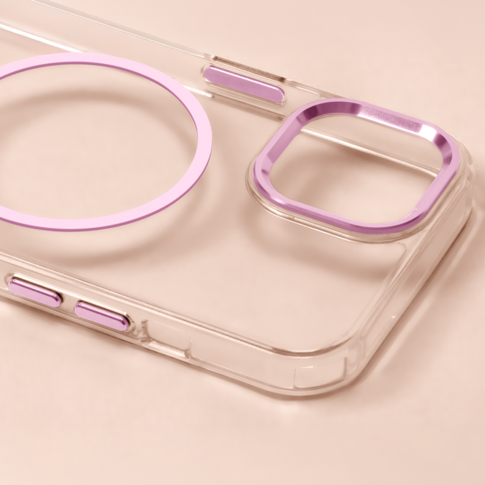 Husa iPhone 17 Pro Max, Clear Crystal Pink, Magsafe [4]