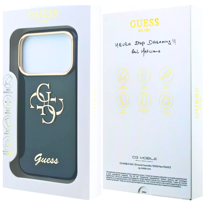 Husă iPhone 17 Pro Max Guess IML 4G Script Metal Logo, Blue [3]