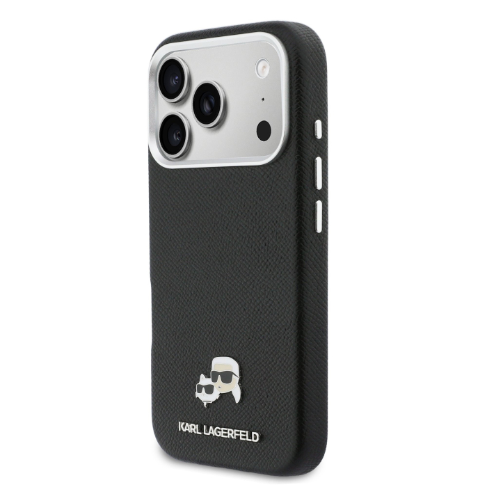 Husa iPhone 17 Pro Max, Karl Lagerfeld PU Karl and Choupette Heads Pins MagSafe, Black [3]
