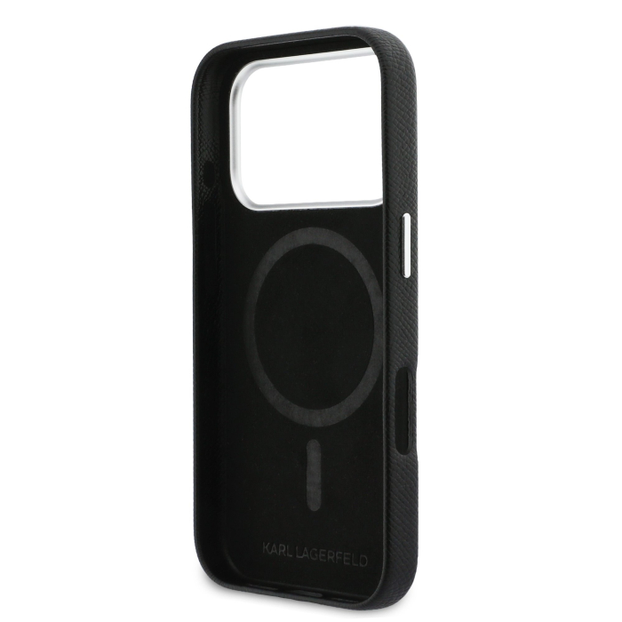 Husa iPhone 17 Pro Max, Karl Lagerfeld PU Karl and Choupette Heads Pins MagSafe, Black [6]