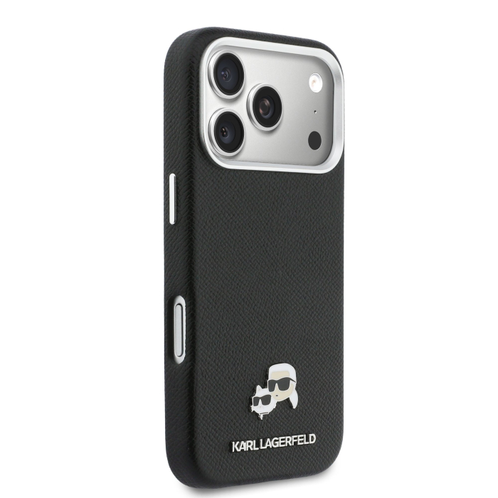 Husa iPhone 17 Pro Max, Karl Lagerfeld PU Karl and Choupette Heads Pins MagSafe, Black [4]