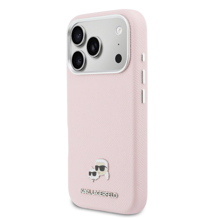 Husa iPhone 17 Pro Max, Karl Lagerfeld PU Karl and Choupette Heads Pins MagSafe, Pink [3]
